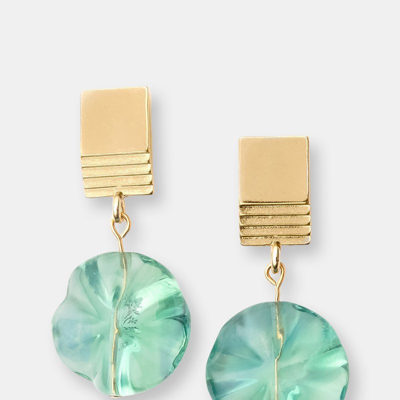 Vue By Sek The Gold Layered Square Collection In Green Fluorite