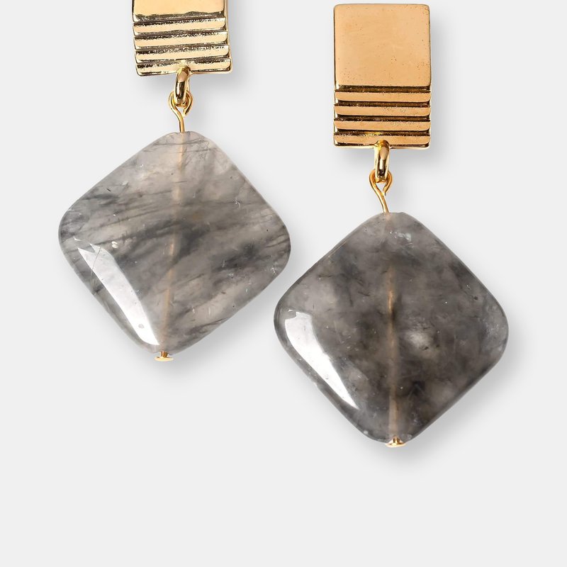 Vue By Sek The Gold Layered Square Collection In Gray Quartz