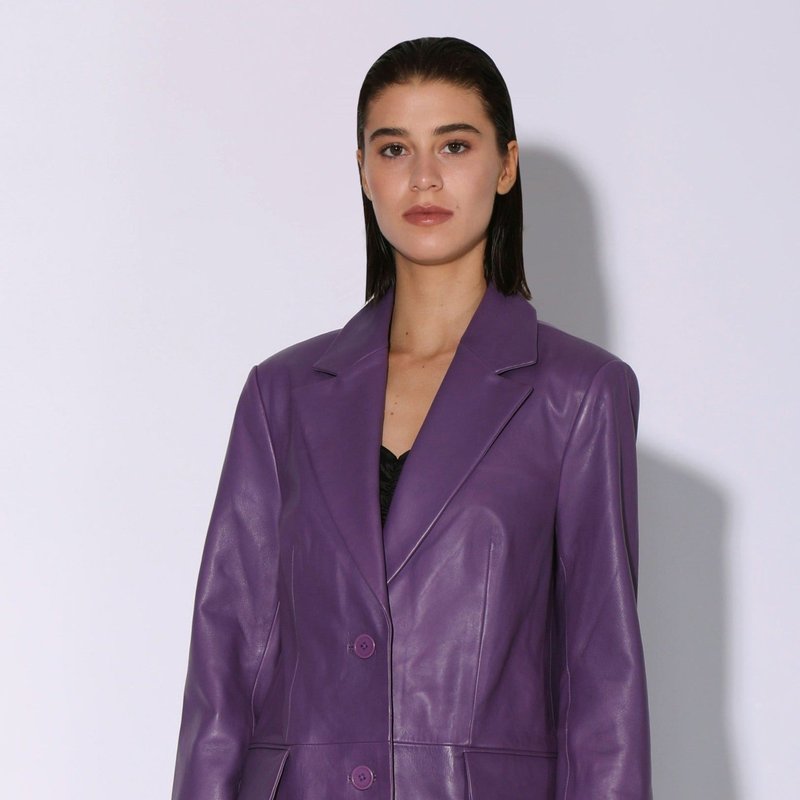 Walter Baker Kira Leather Blazer In Purple