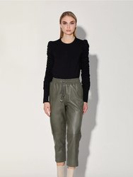 Minh Leather Jogger - Army