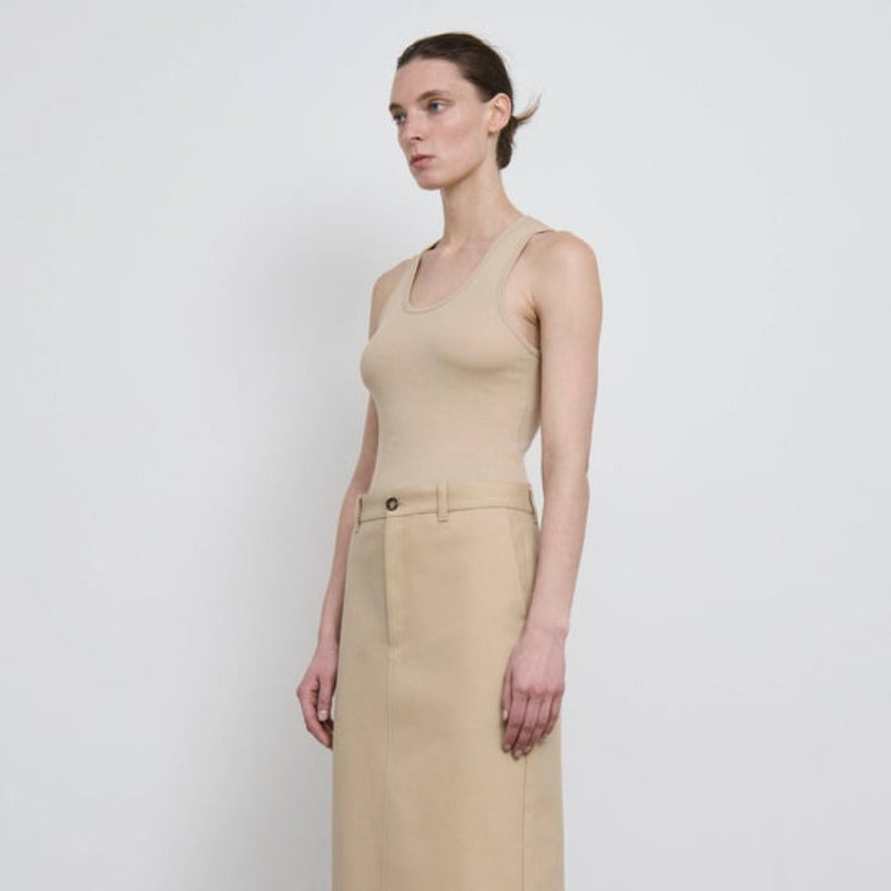 Shop Wardrobe Nyc Drill Column Skirt In Brown