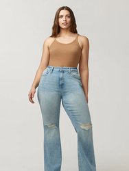 MIA Plus - High Rise Flare Jeans, Burnout - Burnout