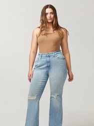 MIA Plus - High Rise Flare Jeans, Burnout
