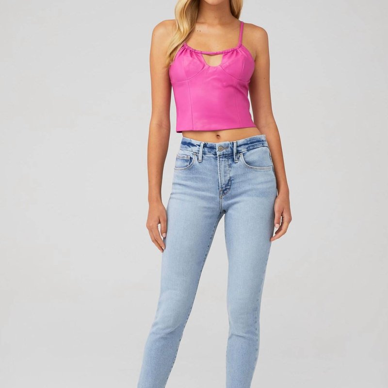 Shop Wayf Faux Leather Cami Top In Pink