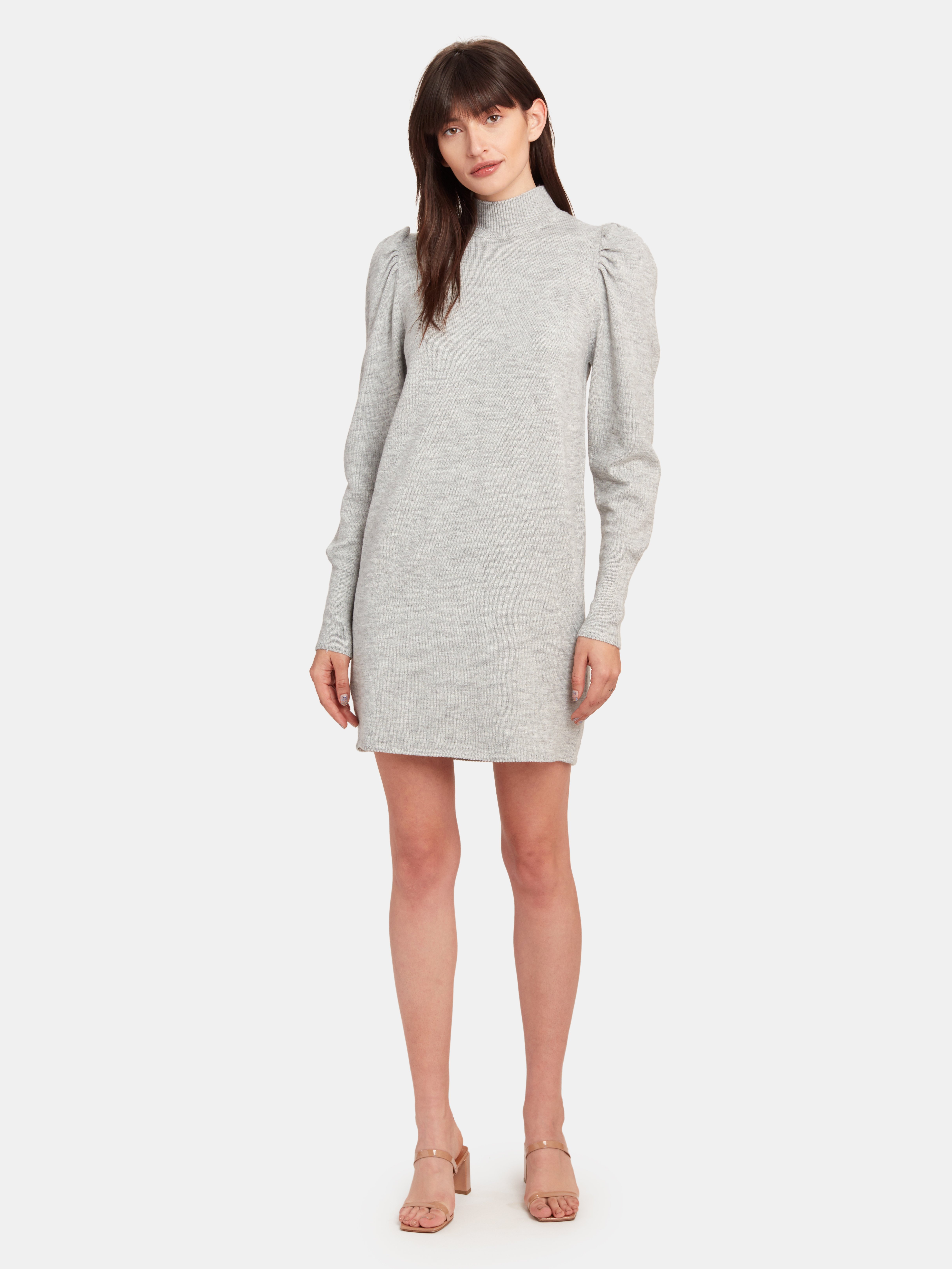 puff sleeve sweater dress