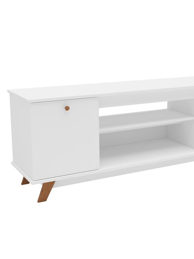 Waylavie Cleveland 59 in. White Wood TV Stand With Two Storages Fits TV's Up To 55 in. product