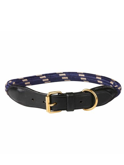 Weatherbeeta Weatherbeeta Rope Leather Dog Collar (Navy/Brown) (S) product