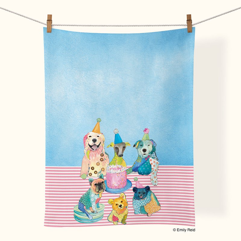 Werkshoppe Dog Party | Cotton Tea Towel In Multi