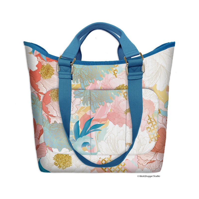 Shop Werkshoppe Peony Blossoms Go Big Tote Bag In Pink