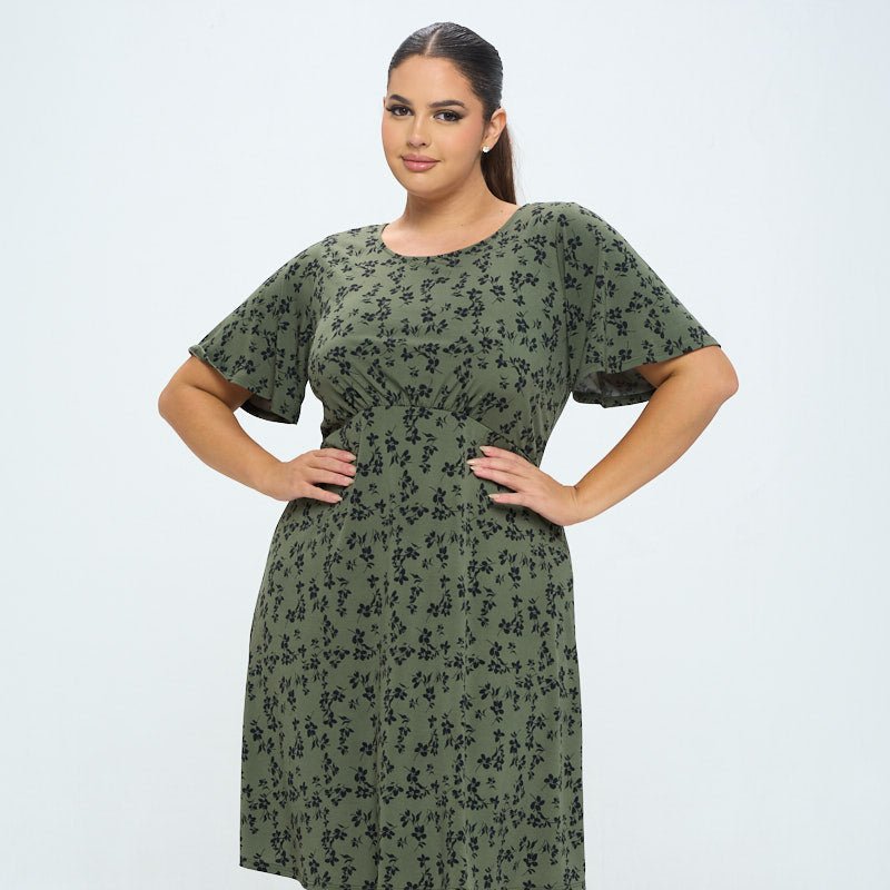 Shop West K Elli Plus Size Short Sleeve Dress In Green
