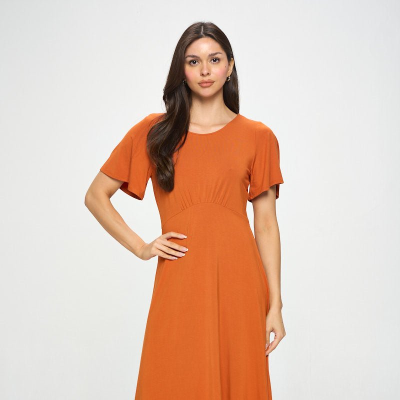 West K Elli Short Sleeve Dress In Orange