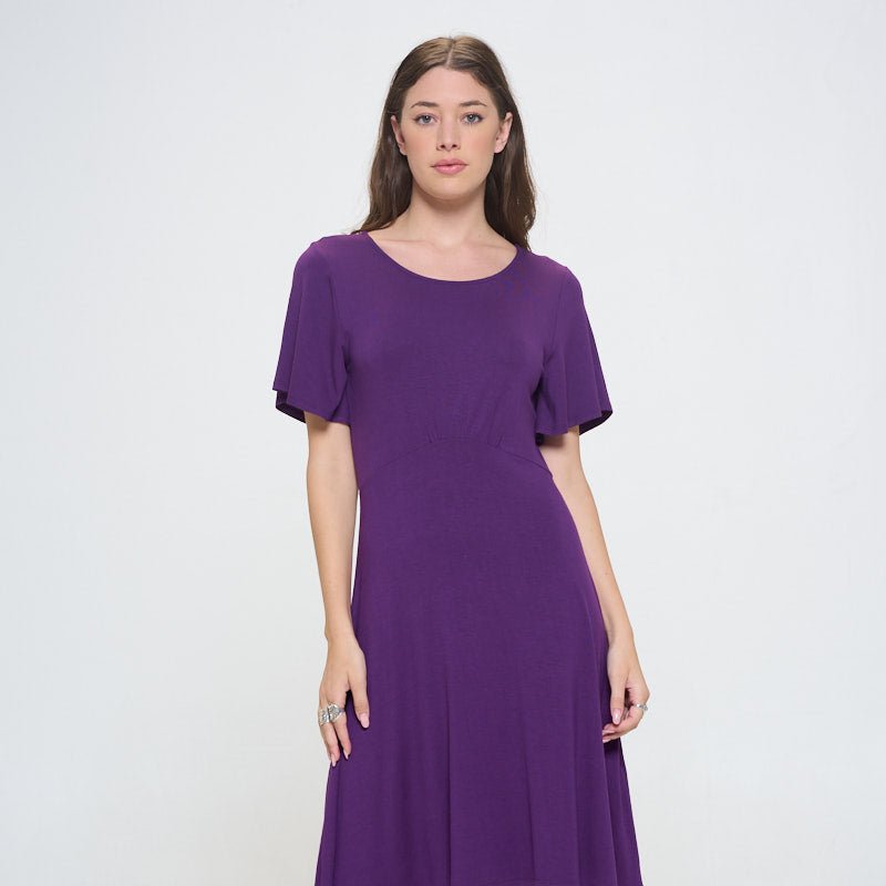 Shop West K Elli Short Sleeve Dress In Purple
