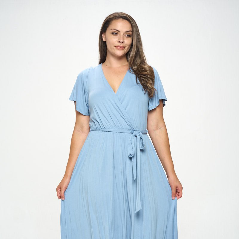 West K Georgia Plus Size Wrap Dress In Blue