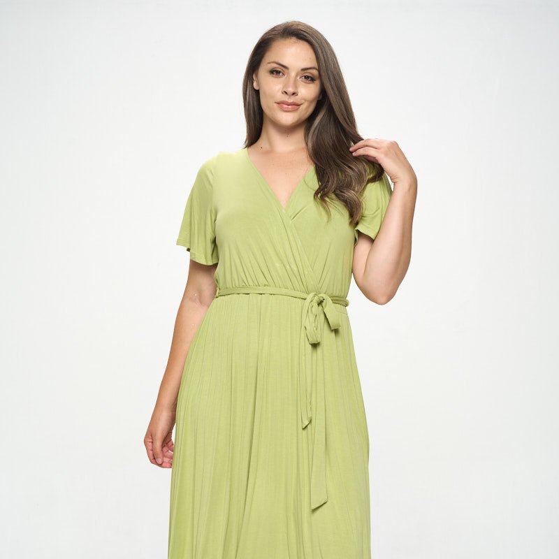 West K Georgia Plus Size Wrap Dress In Green