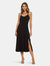 Lilah Solid Strap Dress - Black