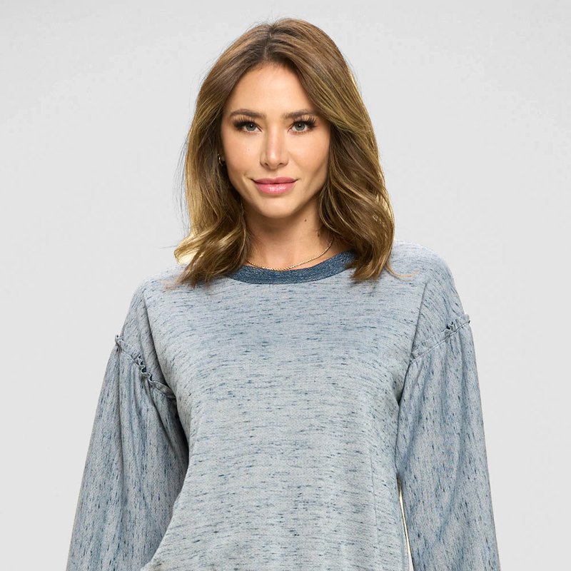 West K Lily Textured Knit Top In Blue