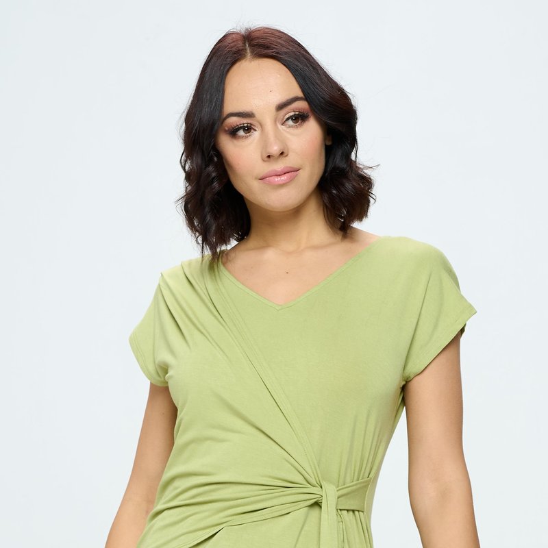 West K Naomi Knit Wrap Top In Green