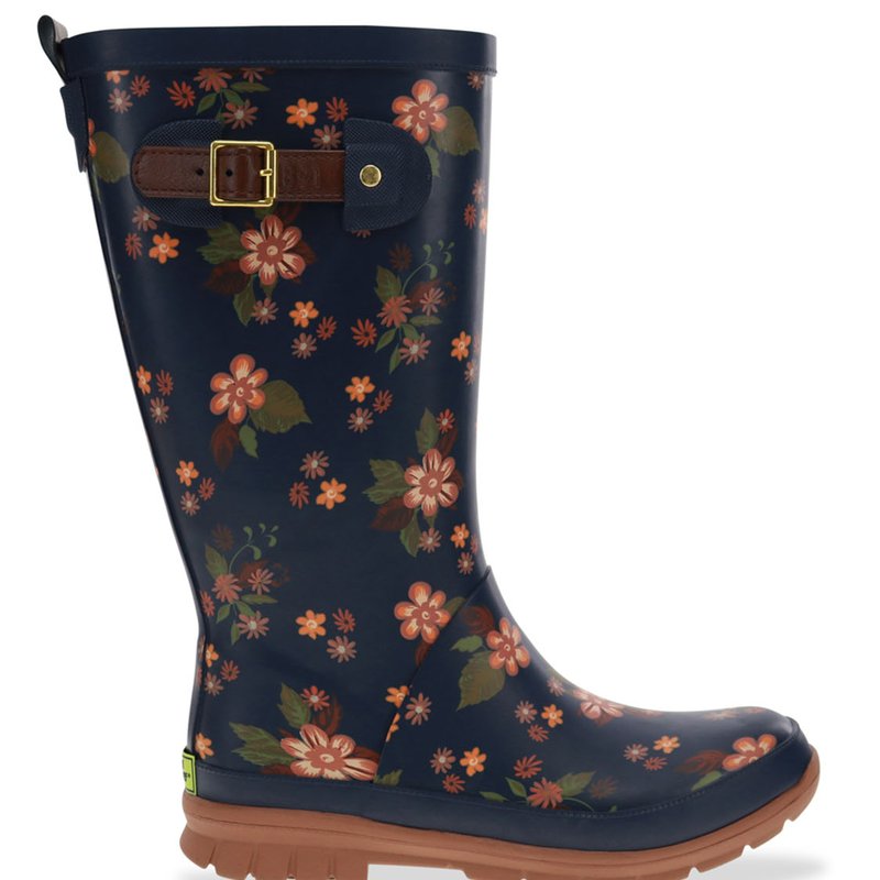 Western Chief Women's Country Bloom Tall Rain Boot In Blue