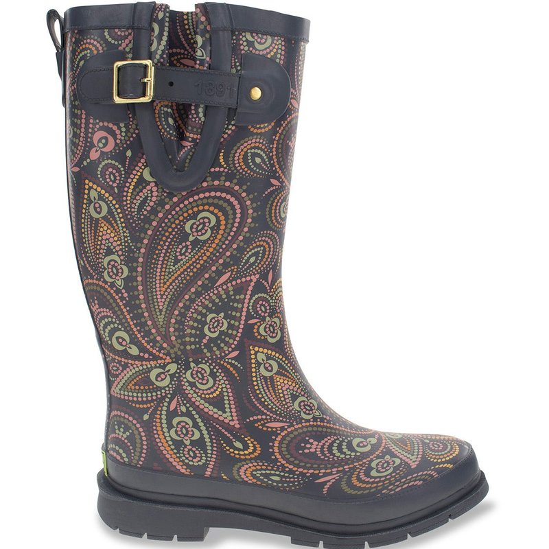 Shop Western Chief Women's Organic Paisley Tall Rain Boot In Grey