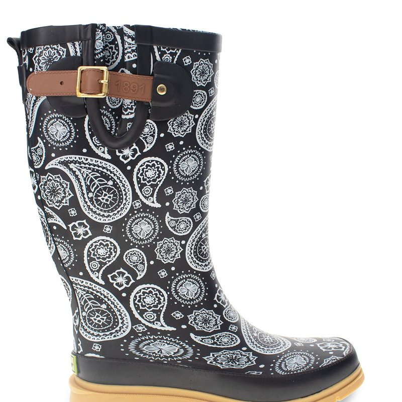 Shop Western Chief Women's Poppin' Paisley Tall Rain Boot In Black