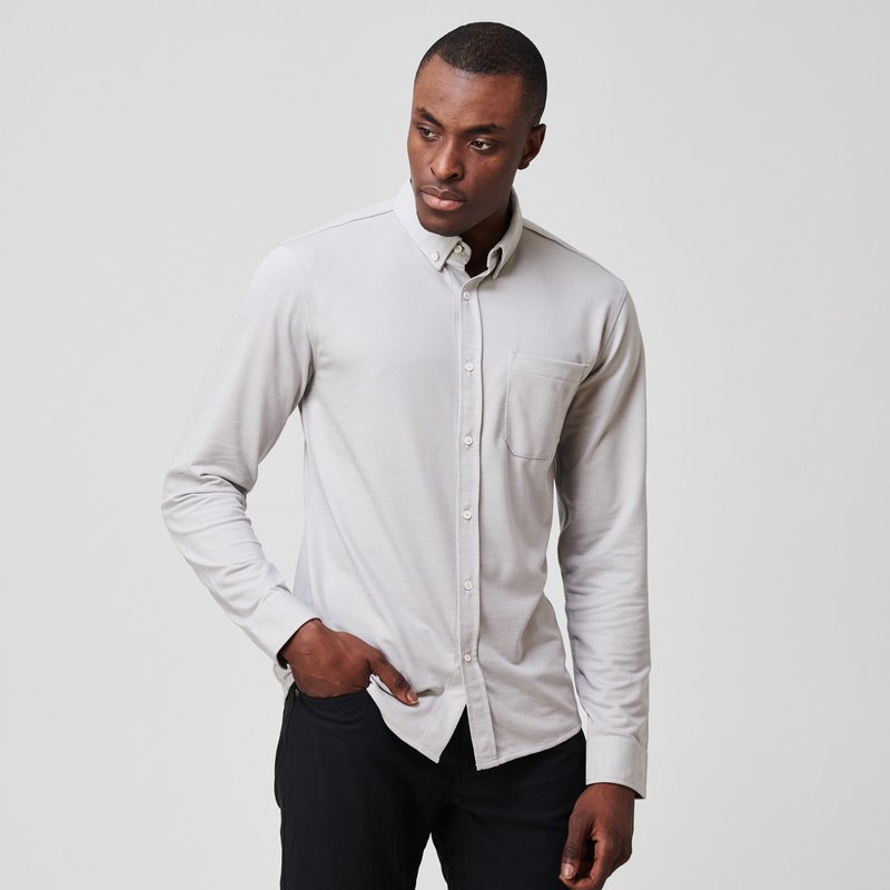 Western Rise Limitless Merino Button-down Shirt In Grey
