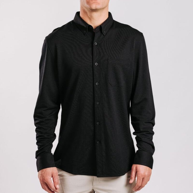 Shop Western Rise Limitless Merino Button-down Shirt In Black