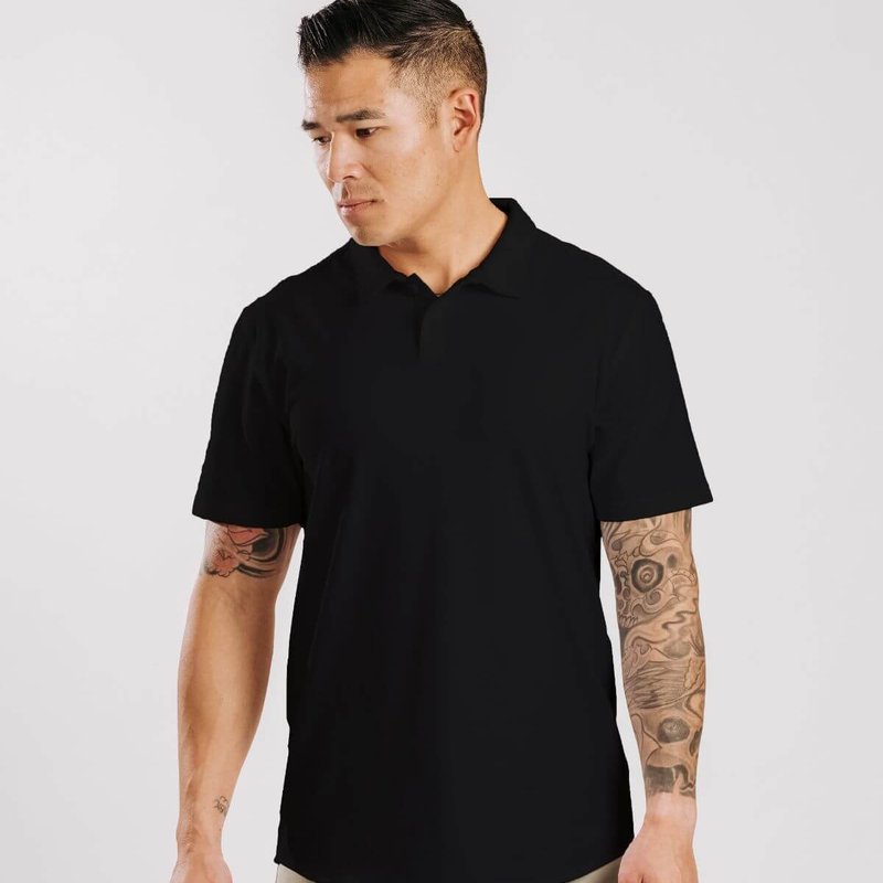 Western Rise X Cotton Polo In Black