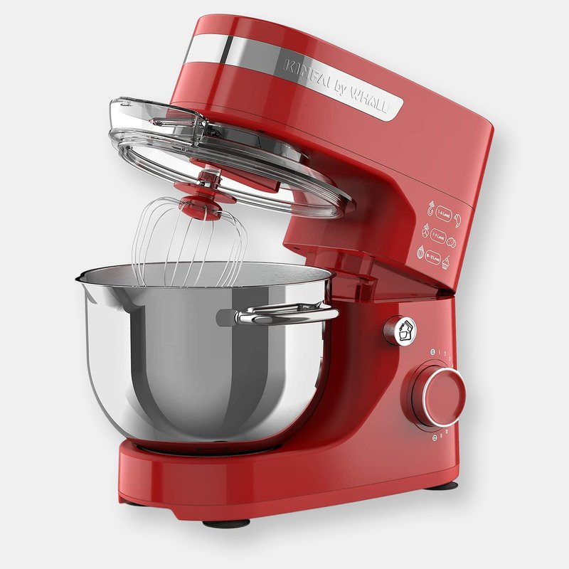 Whall Kinfai Electric Kitchen Stand Mixer Machine With 4.5 Quart Bowl For Baking, Dough, Cooking, Re In Red