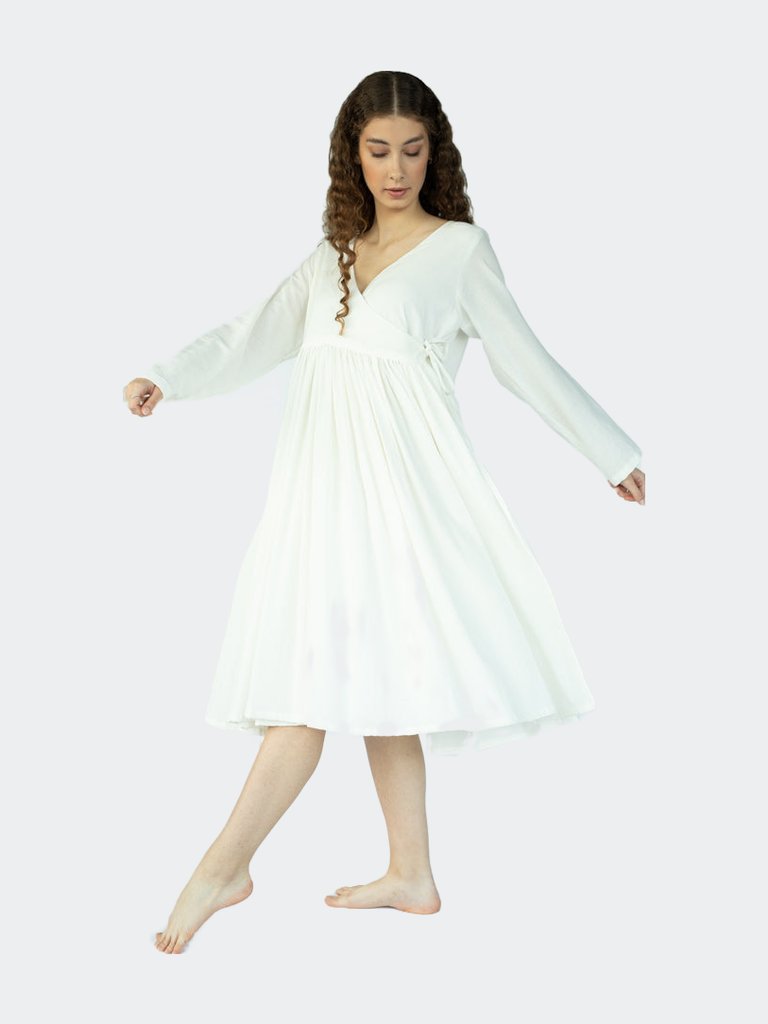 White Libra Dress - Porcelain White