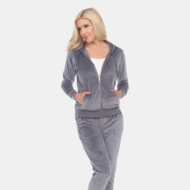 White Mark 2 Piece Velour Tracksuit Set In Grey