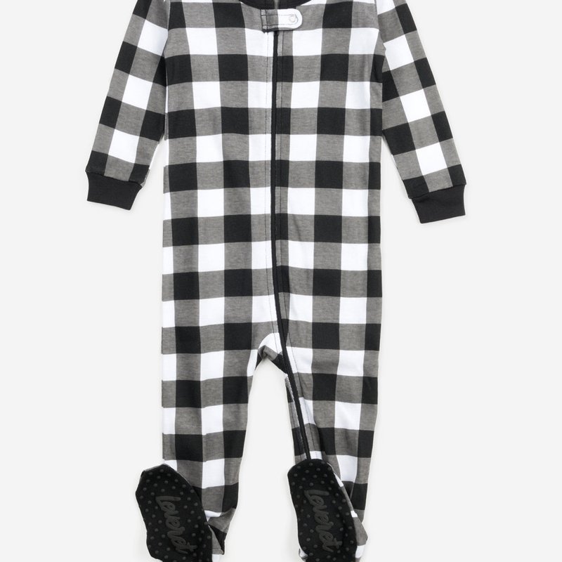 White Mark Baby Footed Plaid Pajamas