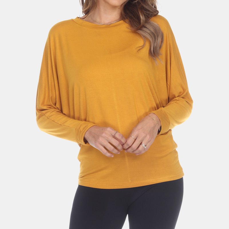White Mark Banded Dolman Top In Yellow