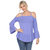 Cold Shoulder Ruffle Sleeve Top - Purple