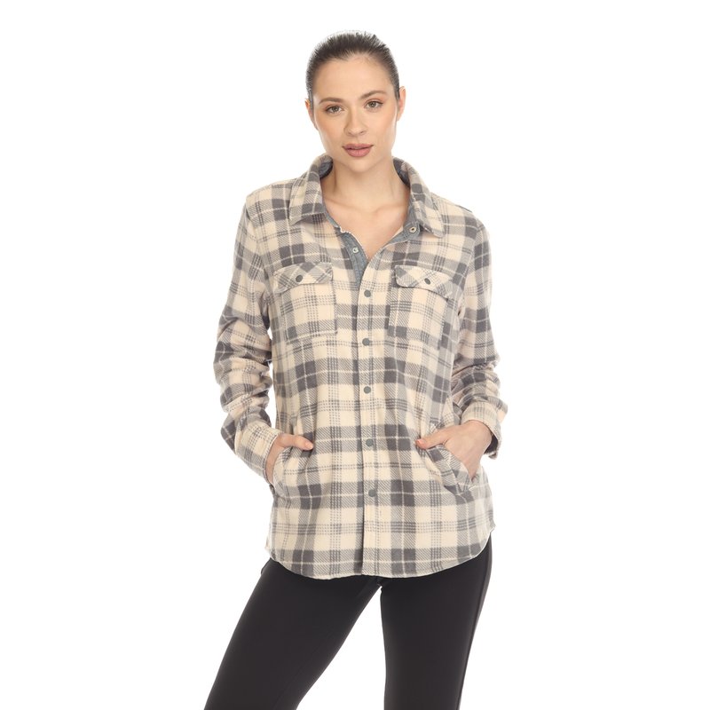 White Mark Women's Flannel Plaid Shirt In Pink