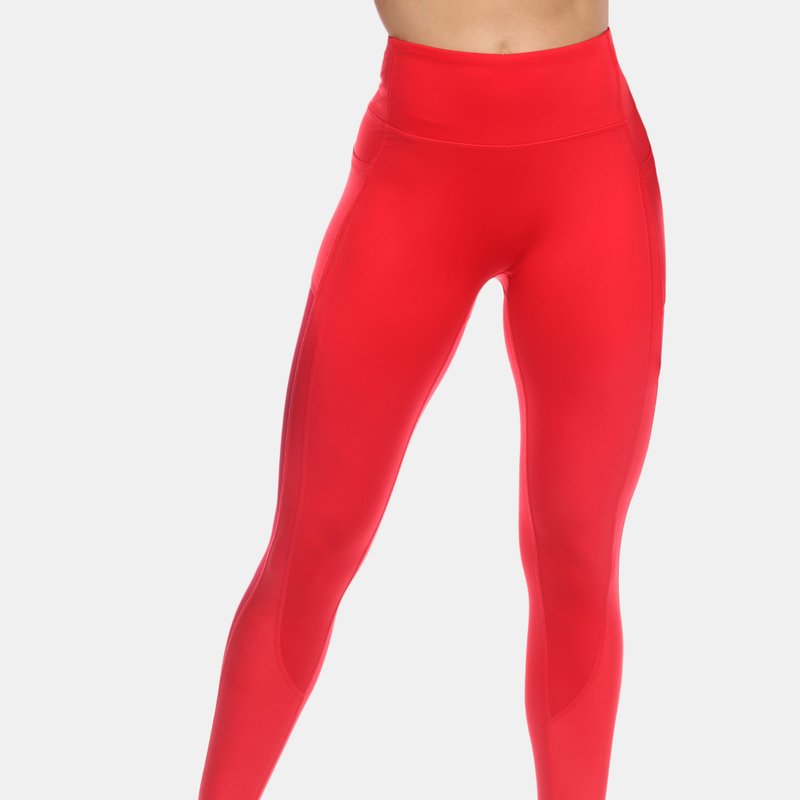 Shop White Mark High-waist Mesh Fitness Leggings In Red
