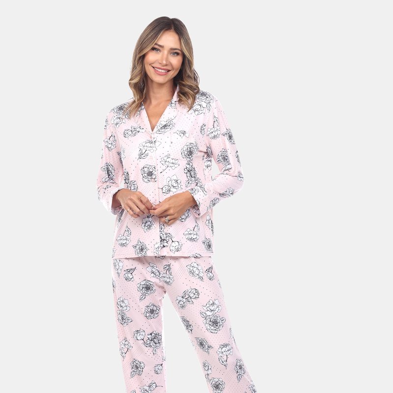 Shop White Mark Long Sleeve Floral Pajama Set In Pink