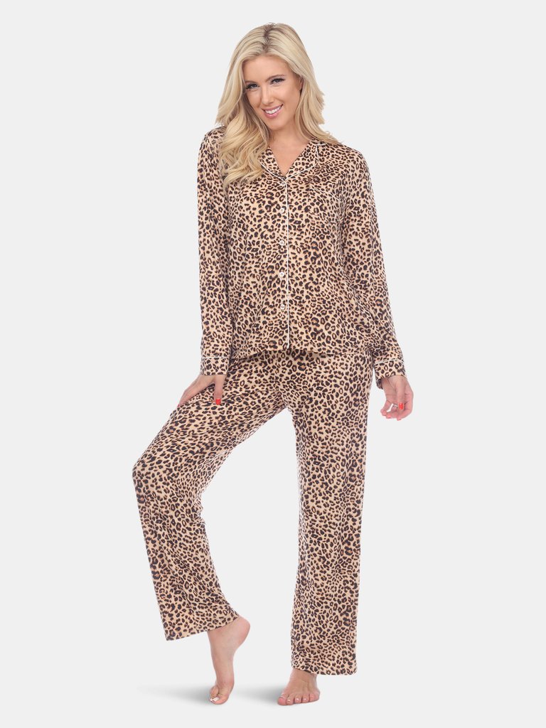 Long Sleeve Pajama Set - Cheetah