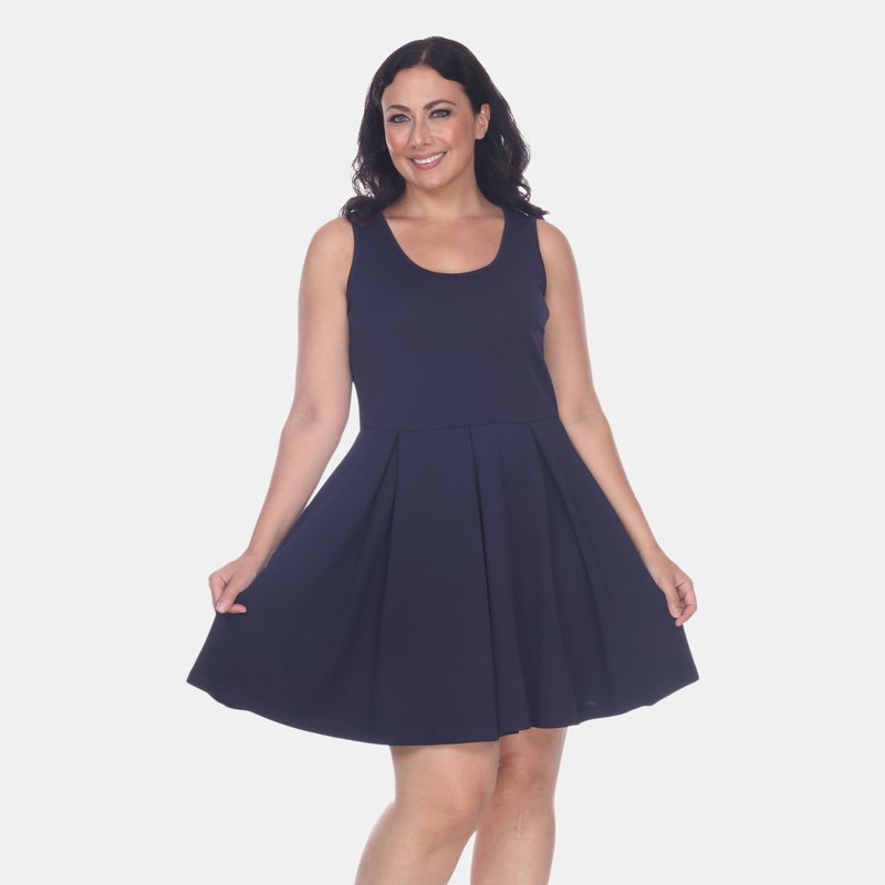 Shop White Mark Plus Crystal Dress In Blue