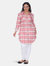 Plus Piper Stretchy Plaid Tunic - Pink/Beige