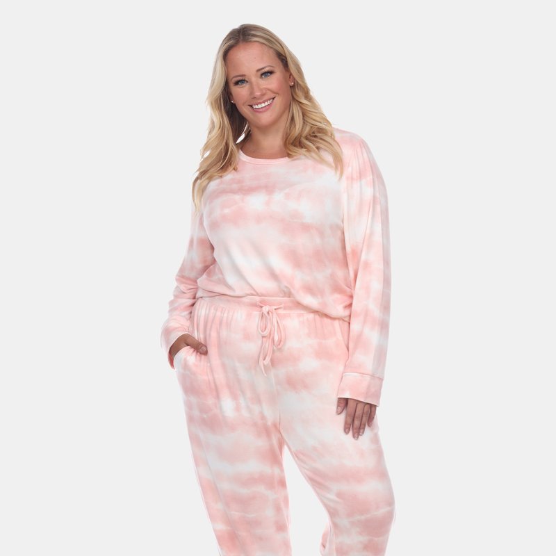 White Mark Plus Size 2 Piece Lounge Set In Pink