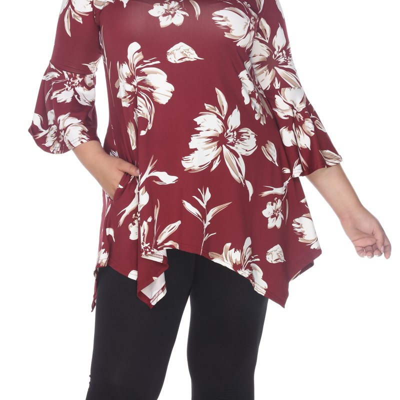 Shop White Mark Plus Size Blanche Tunic Top In Red