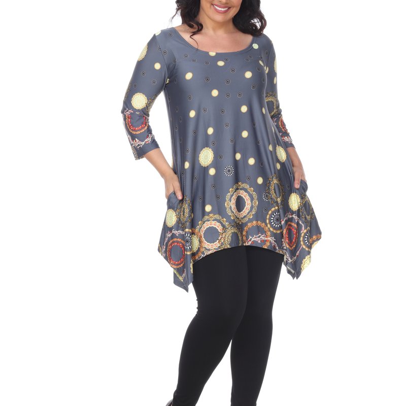 Shop White Mark Plus Size Erie Tunic Top In Grey