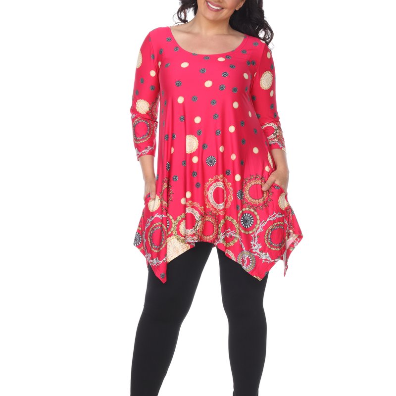 White Mark Plus Size Erie Tunic Top In Pink