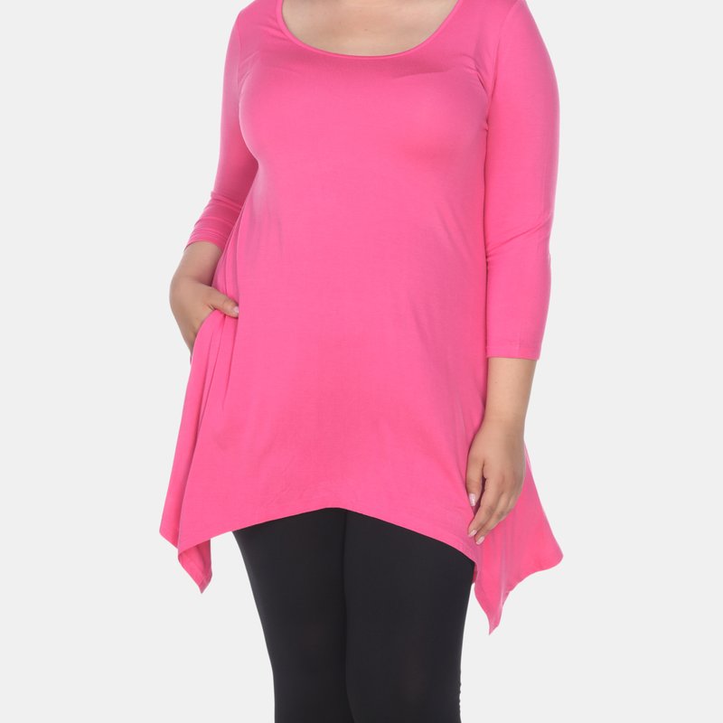 White Mark Plus Size Makayla Tunic Top In Pink