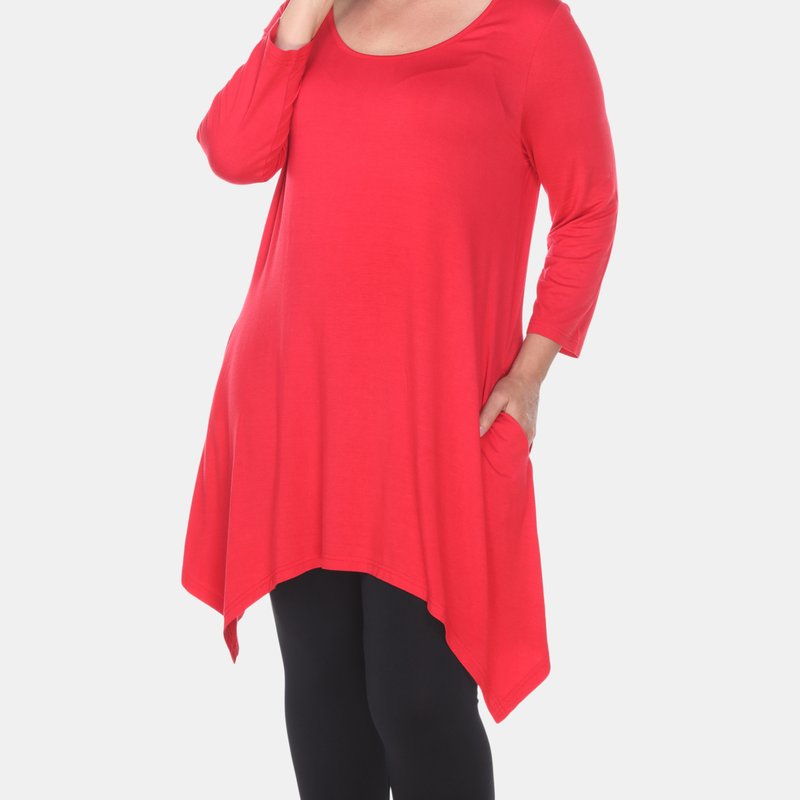 White Mark Plus Size Makayla Tunic Top In Red