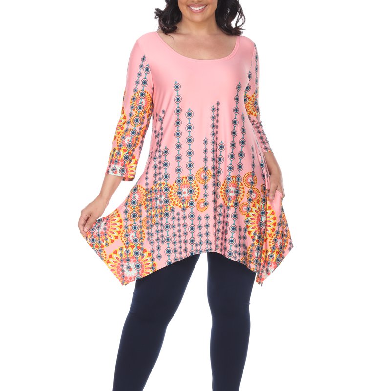 Shop White Mark Plus Size Rella Tunic Top In Pink