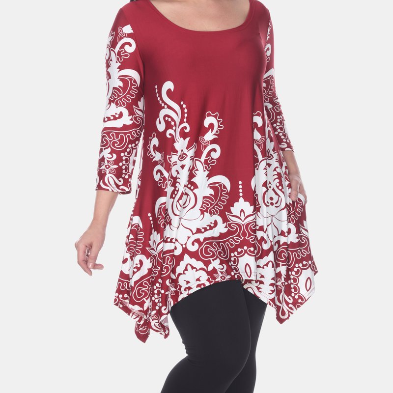 Shop White Mark Plus Yanette Tunic Top In Red