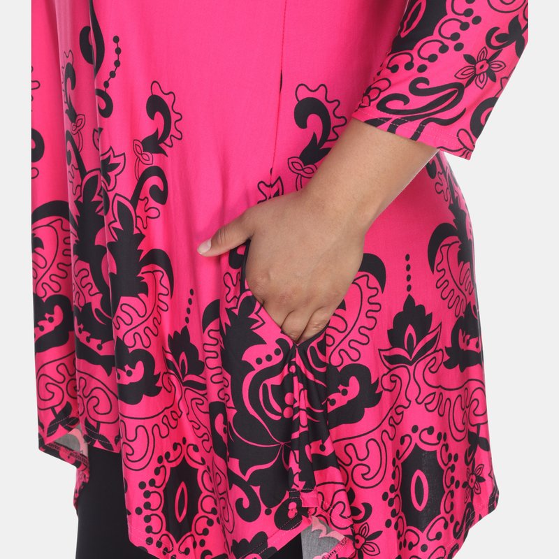 Shop White Mark Plus Yanette Tunic Top In Pink