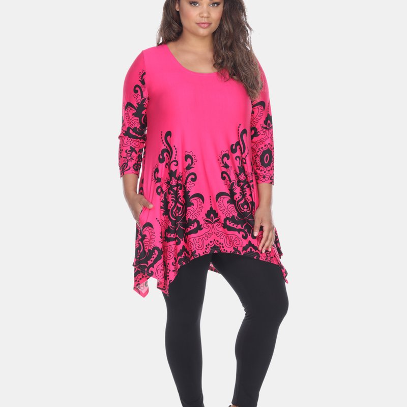 Shop White Mark Plus Yanette Tunic Top In Pink