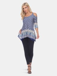 Printed Cold Shoulder Tunic